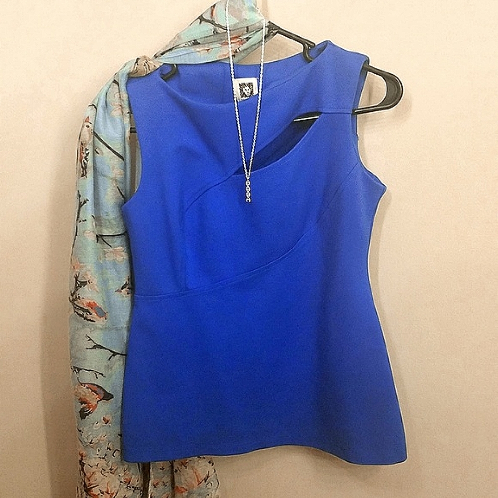 Anne Klein blue sleeveless top